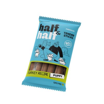 Half&Half ласощі для цуценят, м'ясні палички з індичкою, 100 г