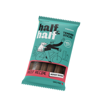 Half&Half ласощі для дорослих собак, м'ясні палички з яловичиною, 100 г
