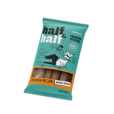 Half&Half ласощі для дорослих собак, м'ясні палички з куркою, 100 г