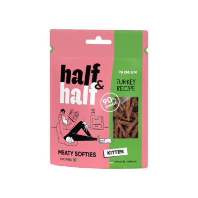 Half&Half ласощі для кошенят, м'ясні смужечки з індичкою, 50 г