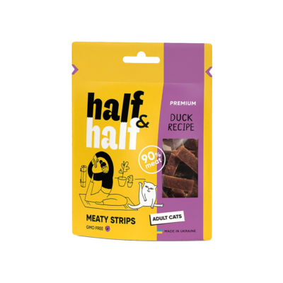 Half&Half ласощі для дорослих котів, м'ясні смужечки з качкою, 50 г