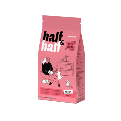 Half&Half сухий корм для кошенят, з яловичиною