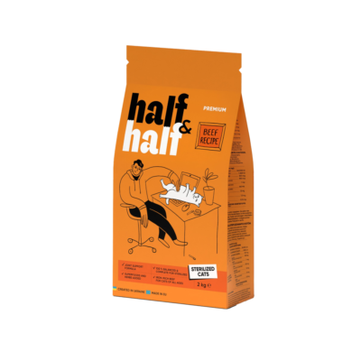 Half&Half сухий корм для стерилізованих котів, з яловичиною
