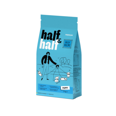 Half&Half cухий корм для цуценят усіх порід, із яловичиною