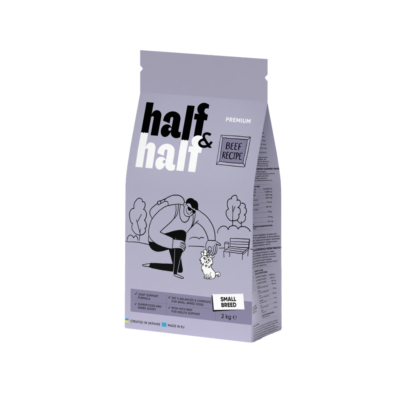 Half&Half cухий корм для дорослих собак маленьких порід, із яловичиною
