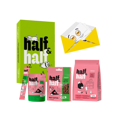 Half&Half "Промонабір Здоровий ріст та розвиток", сухий корм, вологі корми та ласощі для кошенят