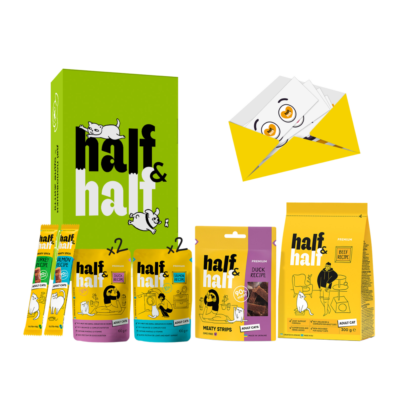 Half&Half "Промонабір Пет-щастя", сухий корм, вологі корми та ласощі для дорослих котів