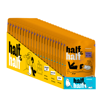 Half&Half вологий корм для стерилізованих котів, шматочки з тунцем у соусі, набір "22 шт", 2,2 кг